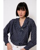 Marineblauwe katoenen blouse Maribel Florinda
