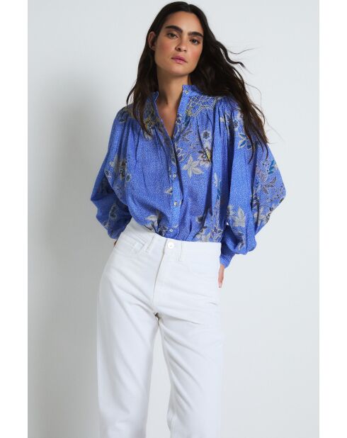 Blauwe katoenen blouse van Tulipan Puntos