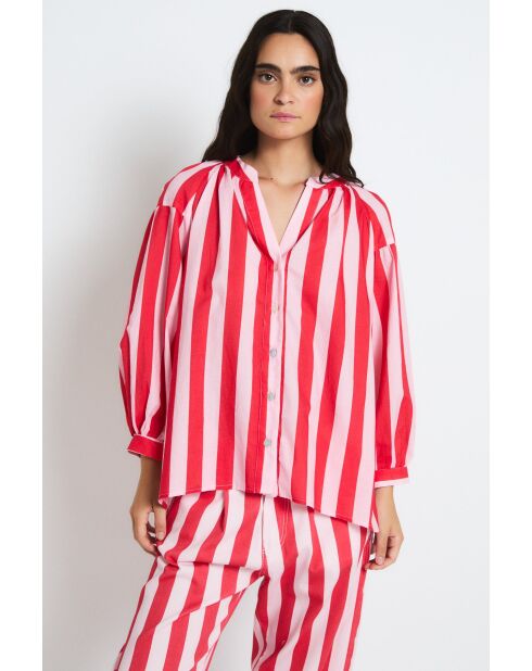 Blouse en coton Venice Barras rouge