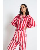 Blusa Venice Barras in cotone rosso
