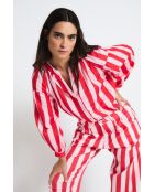 Blusa Venice Barras in cotone rosso