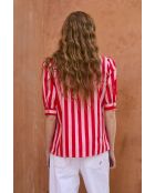 Blusa Lulu Rayas in cotone rosso