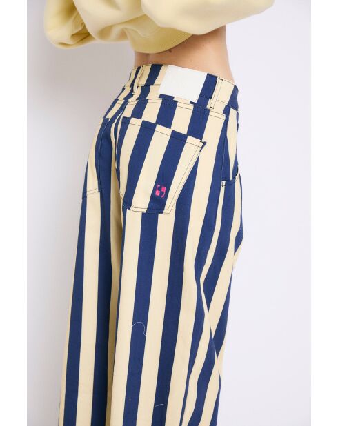 Jeans Boyfriend Barras in cotone blu