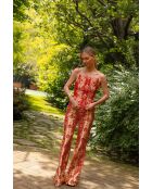 Pantalon en coton Mar Estampado rouge