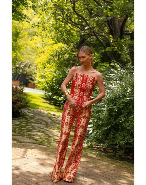 Pantalon en coton Mar Estampado rouge