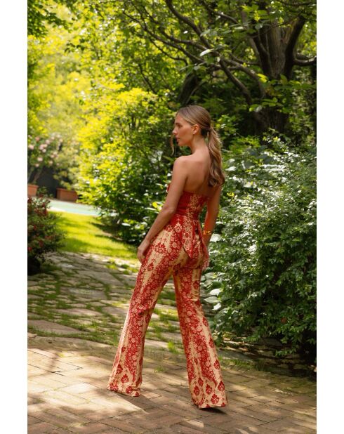 Pantalon en coton Mar Estampado rouge