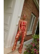 Pantalon en coton Mar Estampado rouge