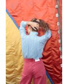 Maribel Voile blauwe katoenen blouse