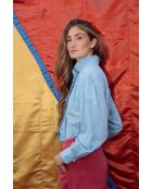 Maribel Voile blauwe katoenen blouse