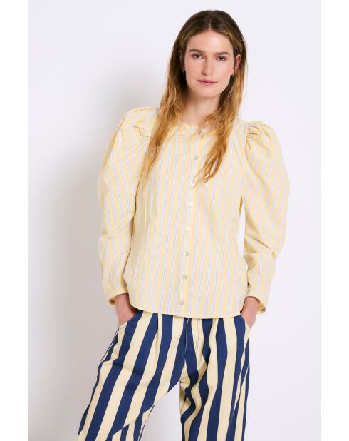 Blouse en coton Farol Raya Mix jaune