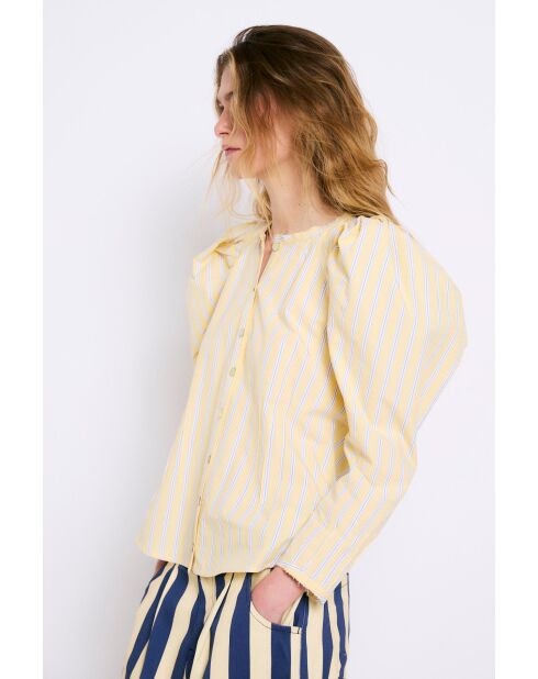 Blouse en coton Farol Raya Mix jaune