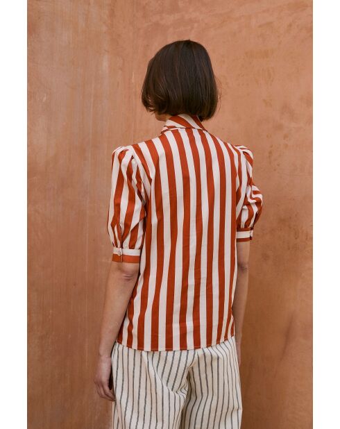 Blouse en coton Lulu Rayas teja