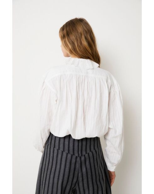 Maribel Trencilla ecru katoenen blouse
