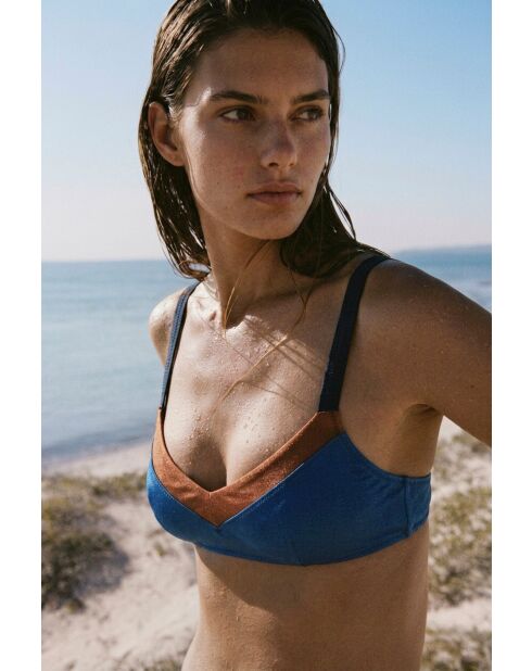 Gwyneth Shiny marineblauwe top