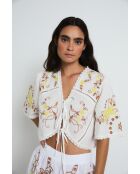 Amapola Embroidery ecru katoenen top