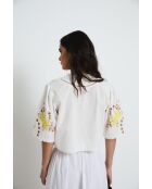 Amapola Embroidery ecru katoenen top