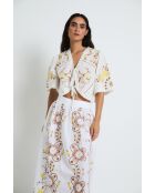 Amapola Embroidery ecru katoenen top