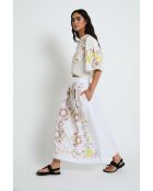 Amapola Embroidery ecru katoenen top