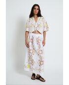 Amapola Embroidery ecru katoenen top