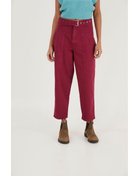 Jeans Carmela Sarga in cotone prugna