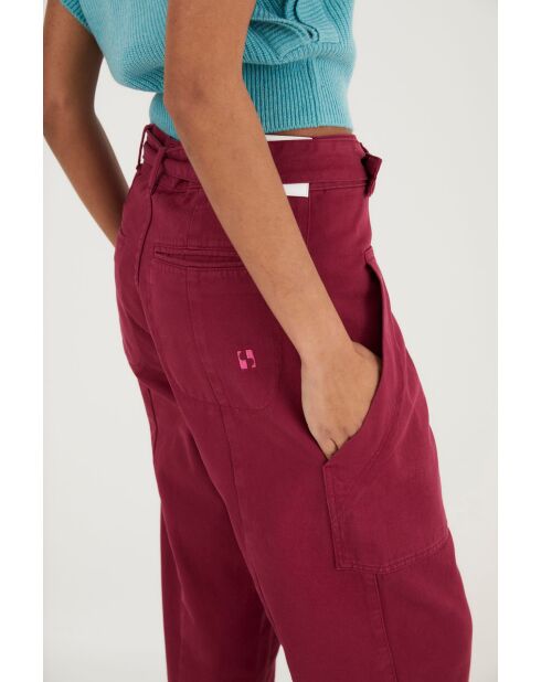 Jeans Carmela Sarga in cotone prugna