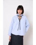 Blauwe katoenen blouse Maria Oxford