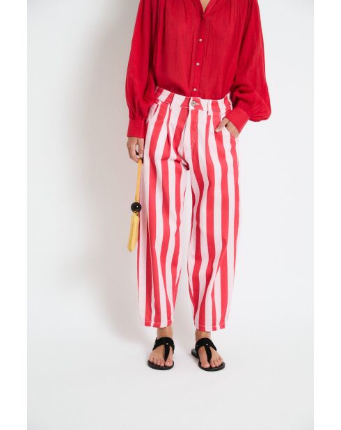 Jean en coton Boyfriend Barras rouge