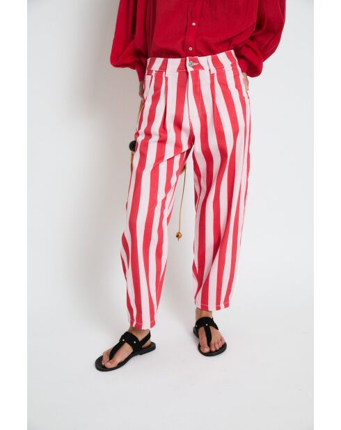 Jean en coton Boyfriend Barras rouge