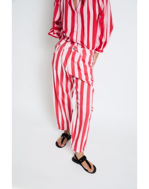 Jean en coton Boyfriend Barras rouge
