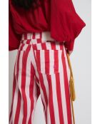 Boyfriend Barras rote Baumwolljeans