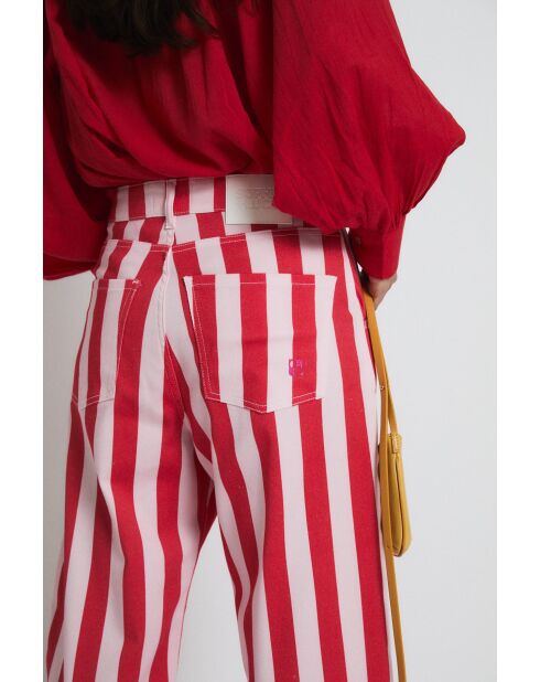 Jean en coton Boyfriend Barras rouge
