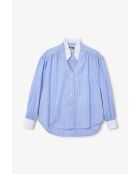 Blauwe katoenen blouse Poli Diplomatica