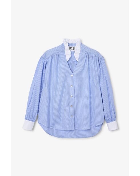 Blauwe katoenen blouse Poli Diplomatica