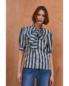 Blusa Lulu Rayas in cotone verde