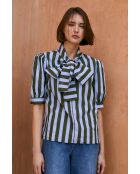 Blusa Lulu Rayas in cotone verde