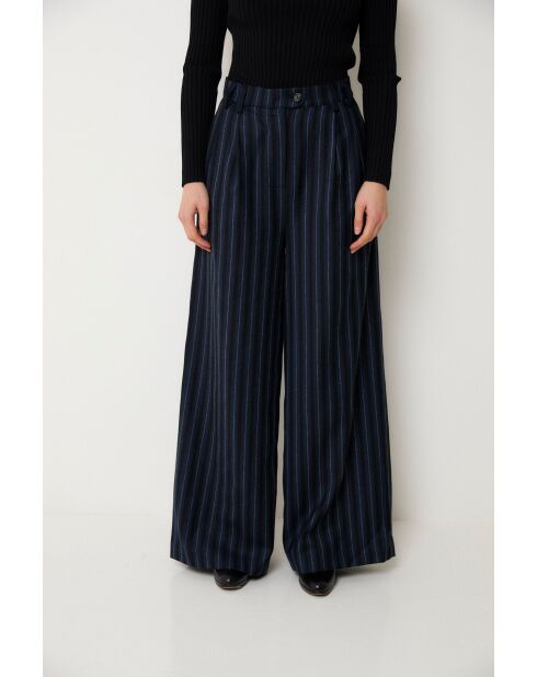 Pantaloni Charlot Rayas in lana blu