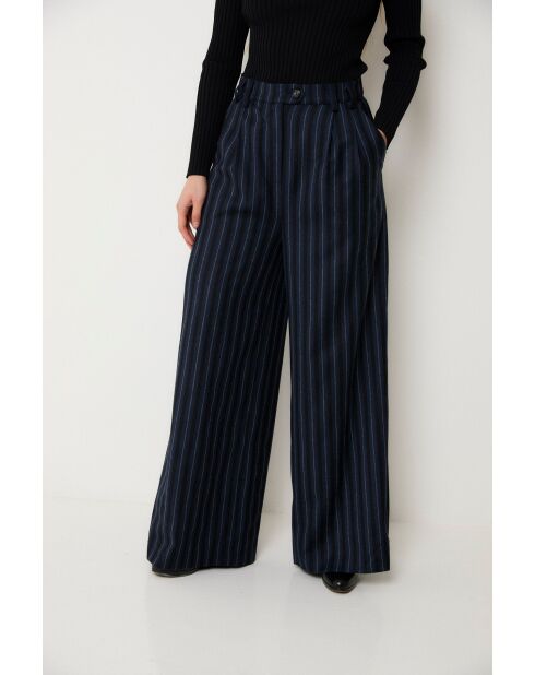 Pantaloni Charlot Rayas in lana blu