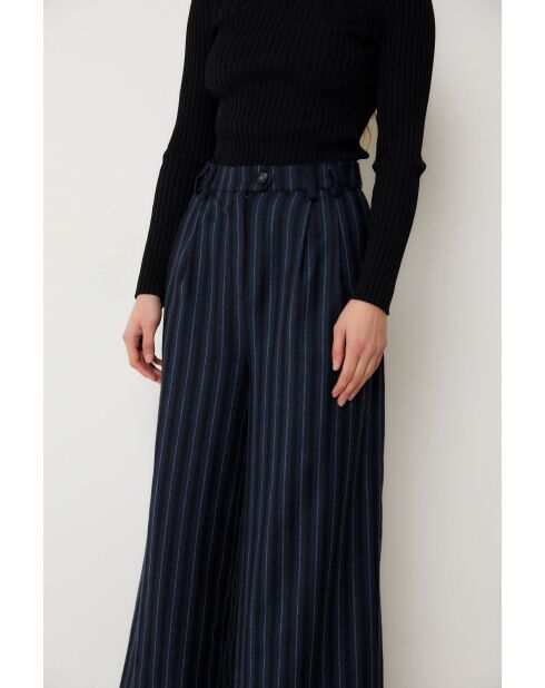 Pantaloni Charlot Rayas in lana blu