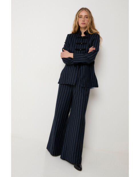 Pantaloni Charlot Rayas in lana blu