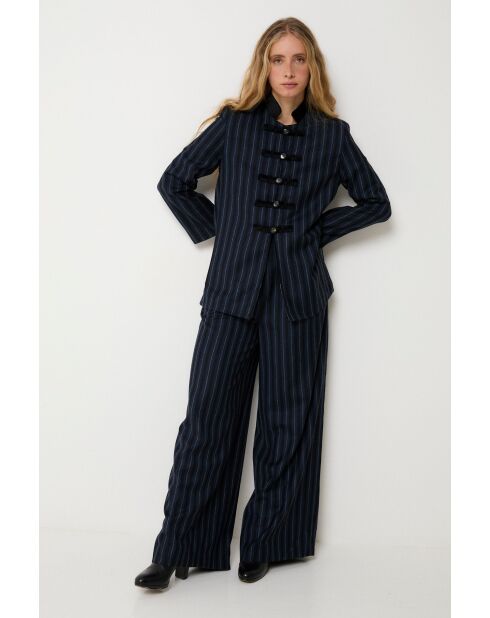 Pantaloni Charlot Rayas in lana blu