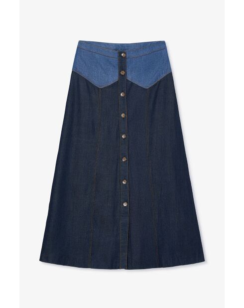 Jupe Catalina Mix Tencel bleue