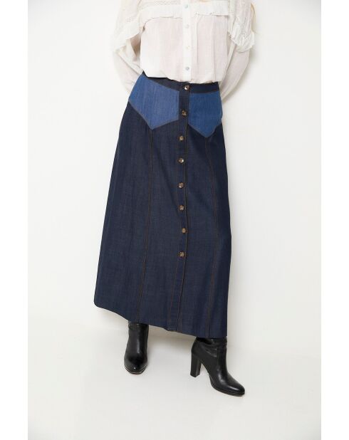 Jupe Catalina Mix Tencel bleue