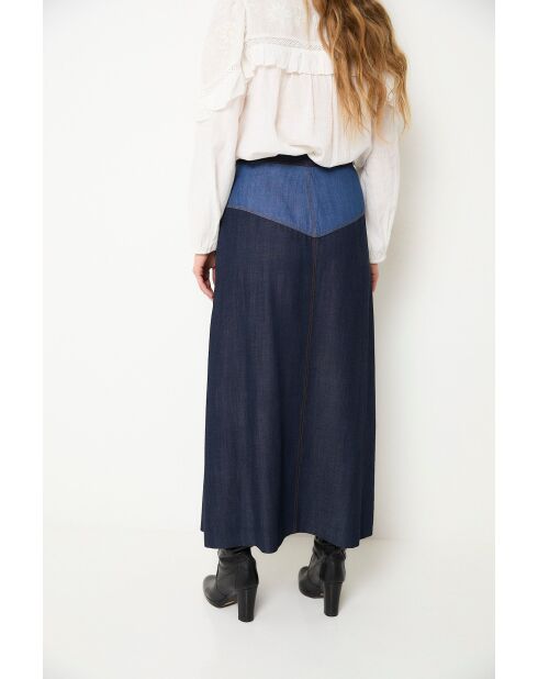 Jupe Catalina Mix Tencel bleue