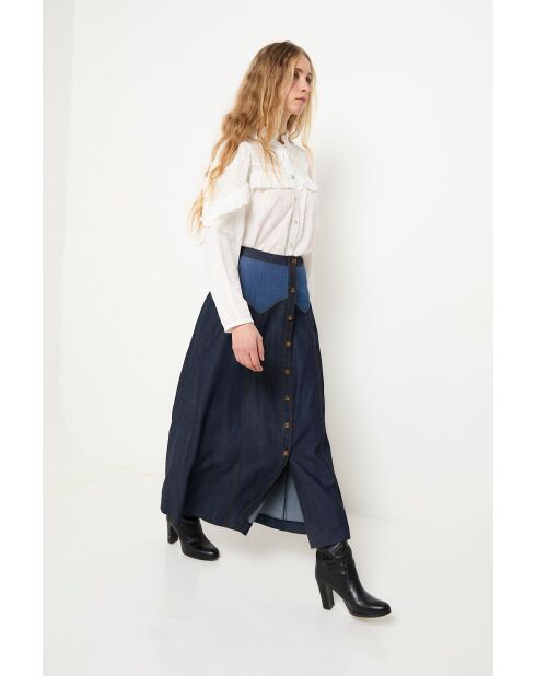Jupe Catalina Mix Tencel bleue