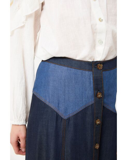 Jupe Catalina Mix Tencel bleue