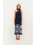 Vestido halter Positano azul marino