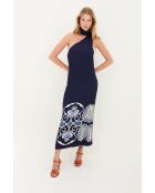 Vestido halter Positano azul marino
