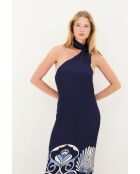 Vestido halter Positano azul marino