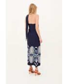 Vestido halter Positano azul marino