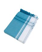 Fouta en coton bleu de Prusse - 100x200 cm